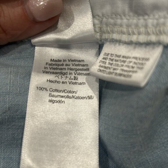 J. Crew Light Blue Chambray Coastal Casual Ankle Pants Drawstring Waist Size S - Picture 5 of 10